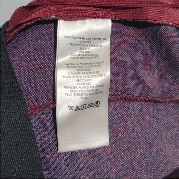 Anthropologie Burgundy and Cream Patterned Flare Pants - Picture 5 of 5